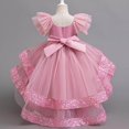 thumbnail image 4 of QUOTAY Spring Summer Girls Gown Puffy Dress for Formal Pageant Wedding Party Recital Girls Dresses Pink,110, 4 of 5
