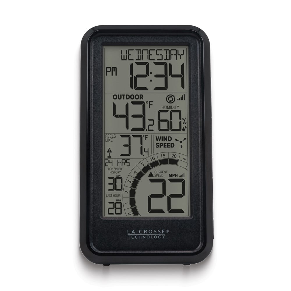 Black and White Digital Wind Speed Weather Station