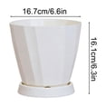 thumbnail image 3 of Hyknon 6.3 Inch Planter Pot with Saucer, Modern Indoor Plastic Plant Pot for Herbs and Flowers, Lightweight Flower Pot Container for Home Office Desk Window Sill Decor, 3 of 6