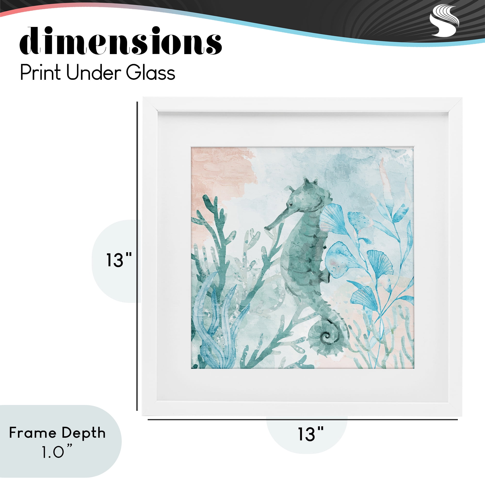 Stupell Industries Seahorse Sea Swim White Framed Print Under Glass, design by Kim Allen