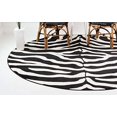 thumbnail image 2 of Unique Loom Tapis Rond Imprimé Animaux Zébrés 3129939, 8 Pieds, Noir/ivoire, 2 of 5