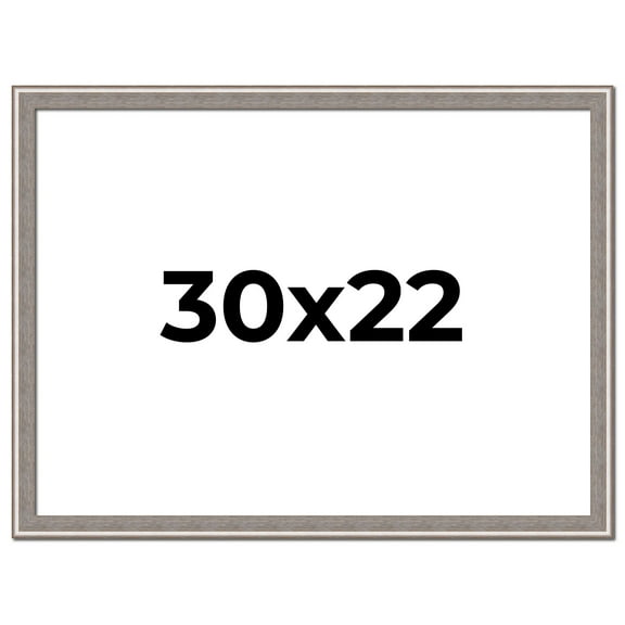 30x22 Frame Grey Real Wood Picture Frame Width 1.25 inches | Interior Frame Depth 0.5 inches | Hans