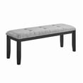 thumbnail image 2 of D1319 Light Grey Wooden Padded upholstered Bench, 2 of 7