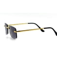 thumbnail image 7 of Rimless Sunglasses Men Rectangle Blue Lens Gold Frame Fashion Shades Hip Hop New, 7 of 7