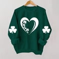 thumbnail image 3 of Wo-Fusoul Chandail pour Femmes, Haut à Col Rond Imprimé de la Saint-Patrick à Manches Longues, Chandail Vert en Tricot Décontracté, 3 of 4