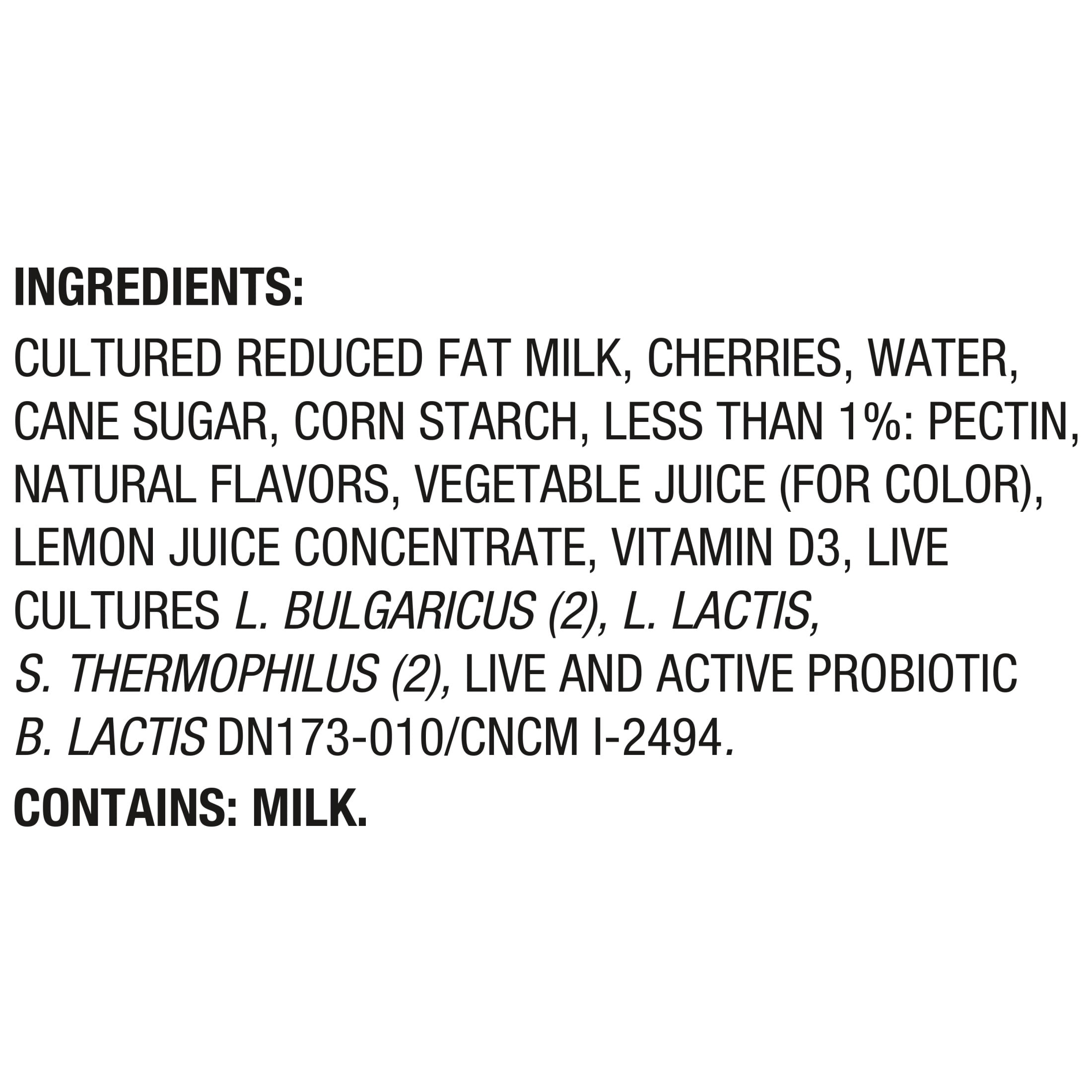 Activia Black Cherry Low Fat Probiotic Yogurt Cups, Helps Support Gut Health, 4 oz, 4 Count