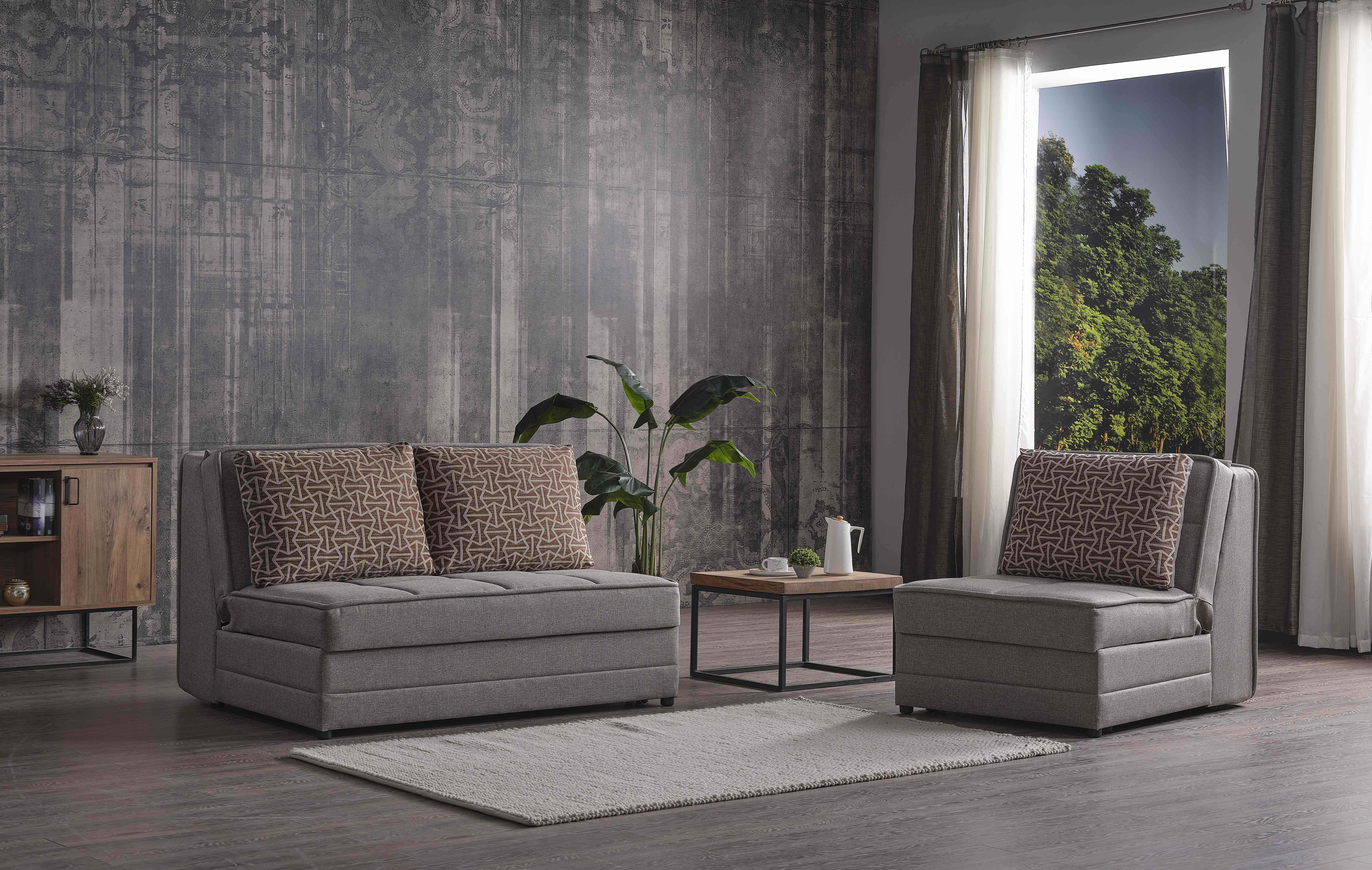 Ottomanson Salon Sleeper Loveseat, Beige Chenille