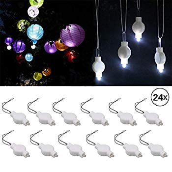 String And Balloon Lanterns Led Lantern Lights,Cool White 24 Pack,LED Lights for Paper Lantern, Balloons,Weddings and Festival Decorations -Long Lasting, Waterproof ()