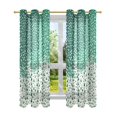 thumbnail image 7 of Yayeee Window Curtains Light Filtering 63"x42" Grommet Panel Pair Home Living Room Decor, Green and White Pattern, 7 of 7