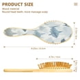 thumbnail image 3 of Wood Paddle Brush with Cushion & Round Hair Brush Blue and Gray Sharks Pattern Detangling Brush for All Hair Types, 3 of 7