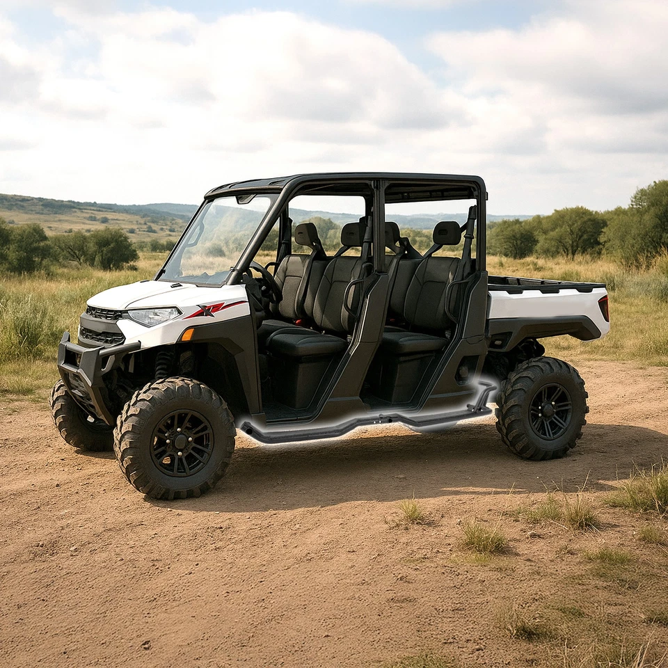 Kojem Rock Sliders Nerf Bars Side Steps for 2019-2025 Polaris Ranger Crew XP 1000 Pair