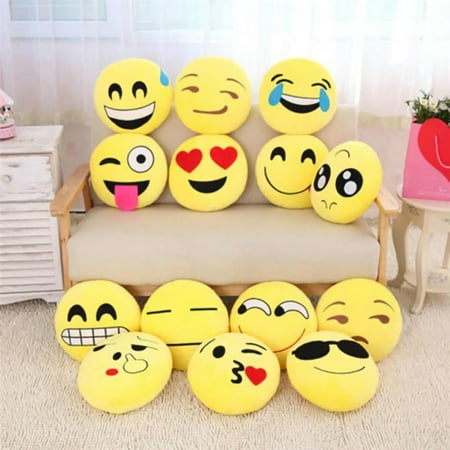【Holiday Gifts】12 inch Emoji Plush Pillow Emoticon Stuffed Cushion for Kids Toys 1PACK (Style May