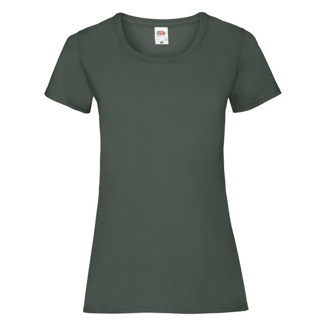 Fruit Of The Loom- Camiseta de manga corta Valueweight para mujer (Paquete de 5) (Verde Botella)