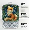 thumbnail image 3 of 4 Pack Pot Holders,Kitchen Essential, Potholder Set,Fox In A Greenery Filled Decorative Illustration, 3 of 6