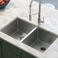 thumbnail image 2 of KRAUS Standart Pro 33" Undermount 50/50 Double Bowl 16 Gauge Stainless Steel Kitchen Sink, 2 of 8