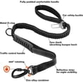 thumbnail image 3 of Correa resistente para perros con asa acolchada y cuerda antitirones, correa elástica de entrenamiento para perros medianos y grandes con gran capacidad de tracción (110-150 cm, negra), 3 of 5