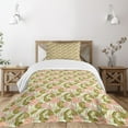 thumbnail image 3 of Ambesonne East Quilted Bedspread Set 2 Pcs, Exotic Foliage Butterfly, Twin Size, Pale Green Olive, 3 of 6