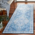thumbnail image 2 of SAFAVIEH Tucson Luvina Oriental Machine Washable Runner Rug, Light Blue/Blue, 2'6" x 18', 2 of 11