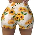 thumbnail image 2 of Fuzoiu Sunflower 5 Print Women's Workout Shorts,Workout Biker Shorts Women,Exercise Fitness Shorts,Scrunch Short, Athletic Shorts for Gym Yoga Running Sport Active-Large, 2 of 8