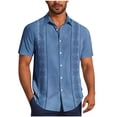 thumbnail image 2 of Guluxicc Men's Beach Tops Button Down Collared Short Sleeve Shirts Regular Fit Summer Vacation Outdoor Casual Tops, 2 of 6