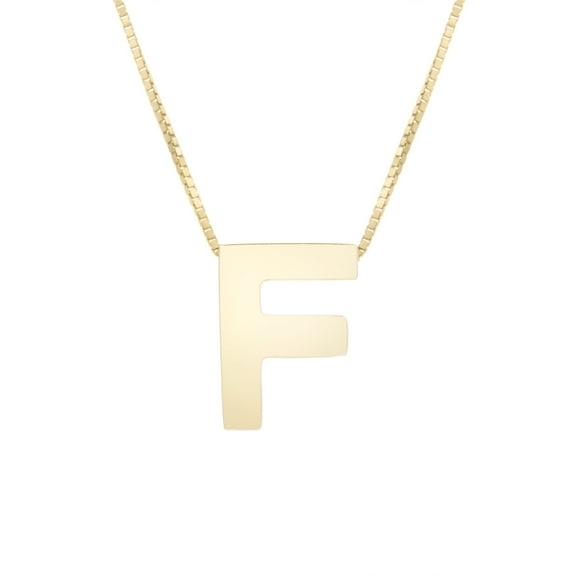 14k Yellow Gold Initial Letter F Pendant Necklace, 18"