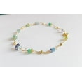 thumbnail image 2 of Multi Gemstone 3mm Rondelle Shape Faceted Cut Beads 7 inch Gold Plated Clasp Bracelet for men, women, unisex. Link Chain Stacking Bracelet.|LINK_04869, 2 of 4