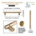 thumbnail image 3 of Goo-Ki 5"(128mm) Hole Center Knurled Champagne Bronze Kitchen Cabinet Handles, Closet Classic Zinc Alloy Cabinet Pulls Dresser Handles for Bedroom, 6 Pack, 3 of 8
