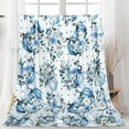 thumbnail image 2 of Fall Fuzzy Blanket Blue Floral Pumpkin Throw Blanket Soft Cozy Flannel Blanket for Autumn Thanksgiving Home Bed Sofa Couch Chair, 50 x 60 Inch, 2 of 6