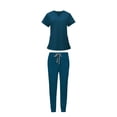 thumbnail image 1 of STARTIST Uniforms Scrub Set Nurse Top Pants Female Work Clothing for Beauty Salon SPA Deep Blue M, 1 of 9