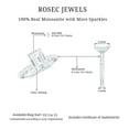 thumbnail image 6 of Rosec Jewels High Set Engagement Ring with Emerald Cut Moissanite - 6X8 MM, 2 Ct, D-VS1 Grade, 18K White Gold, US 8.00, 6 of 7
