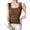 Brown, variant on Womens Cotton Knit Sleeveless Tank Top Slim Fitting Undershirt Office Wear Layering Basics Black S