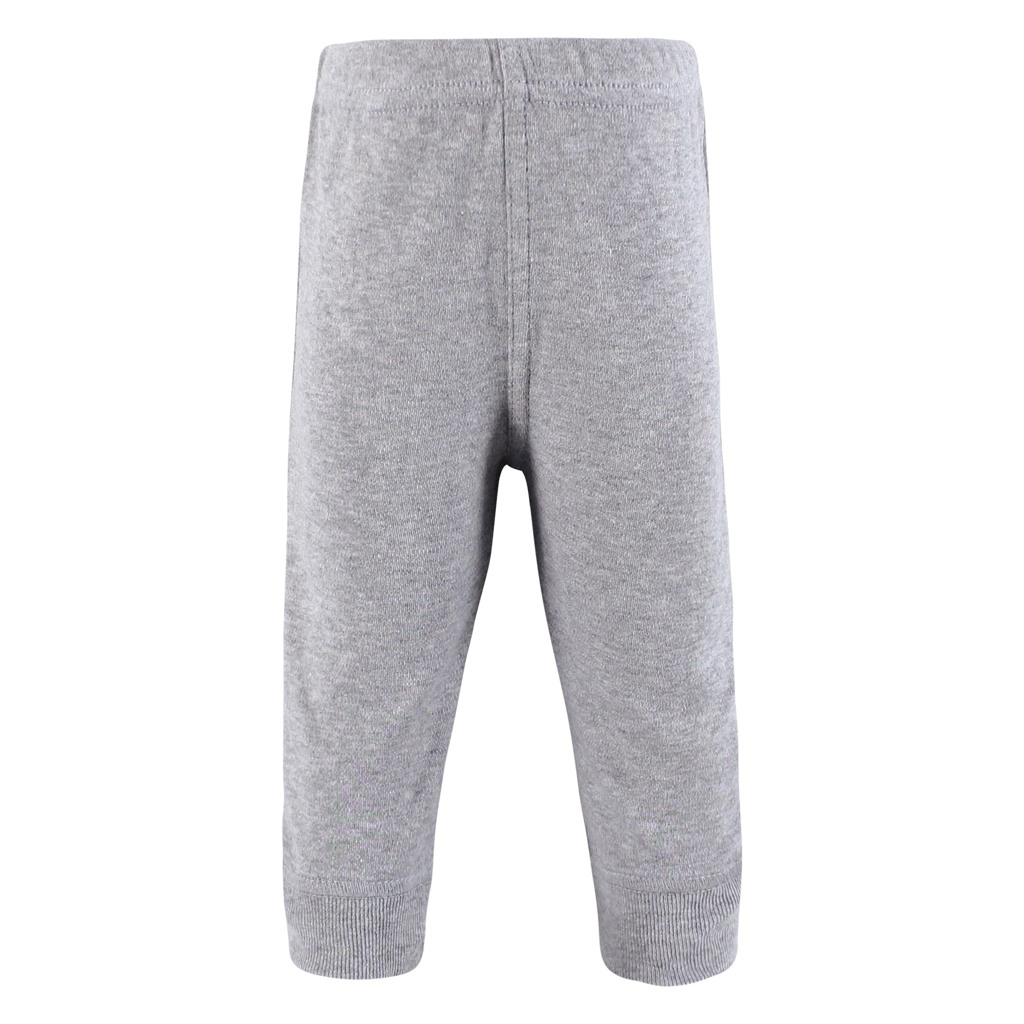 Hudson Baby Boys Cotton Pants and Leggings, Gray Construction Trucks, Preemie