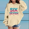 thumbnail image 2 of 67 Hoodie Shirts for K`ids B`oys G`irls Fashion 67 Meme Design Pullover Graphic Bow Tie Oversized Active Outdoor Shirts, 2 of 4