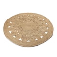 thumbnail image 3 of · REDEARTH · Round Area Rug - 5 Feet Braided Scalloped Abaca Embrace Natural Jute Rug- Artisan Made Boho Jute Patterned Rugs for Bedroom, Kitchen, Living Room, Farmhouse, Handmade Vintage Décor, 3 of 7