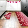 thumbnail image 6 of Valentine''s Day Love Pink Kitchen Rugs Set of 2, Red Heart Be Mine Polka Dot Stripes Plaid Kitchen Mats Decor, Anniversary Wedding Holiday Floor Door Mat Home Decorations -17x29 and 17x47 Inch, 6 of 6