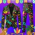 thumbnail image 2 of Mens Carnival 3D Digital Printed Suit Set Light Business Suit Jacket Trousers Set, 2 of 7