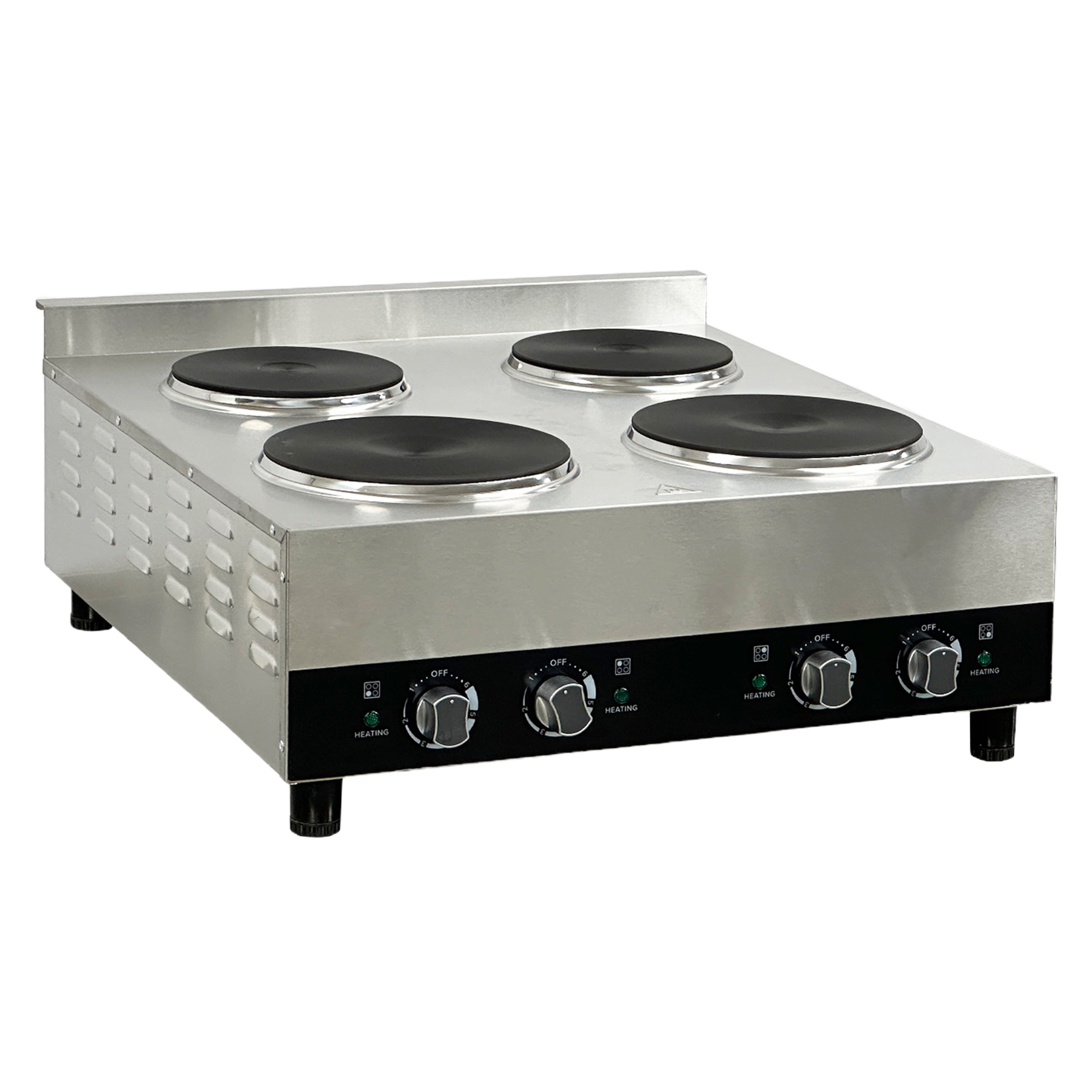 5600W Commercial Electric Four Burner Hot Plate Stove Range 240V, Heavy Duty Hot Plate, NSF Certified