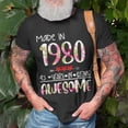 thumbnail image 3 of 43Th Birthday For Women Floral Made In 1980 Birthday TShirt, 3 of 6