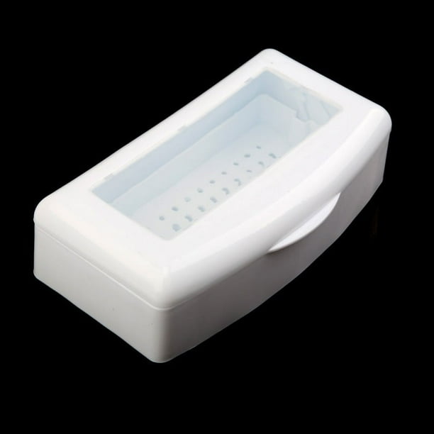Bandeja esterilizadora de plástico profesional, caja esterilizadora limpia, organizador de almacenamiento para uñas, pinzas, peluquería, manicura cortadora de Spa