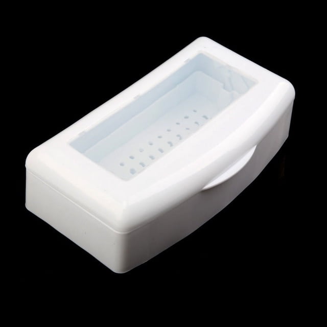 Bandeja esterilizadora de plástico profesional, caja esterilizadora limpia, organizador de almacenamiento para uñas, pinzas, peluquería, manicura cortadora de Spa
