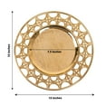 thumbnail image 3 of Efavormart 6 Pack Metallic Gold Acrylic Plastic Serving Plates With Hollow Semi Circle Rim, 13" Round Decorative Charger Plates, 3 of 10