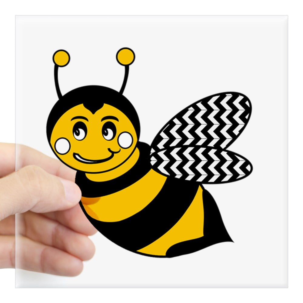 CafePress Cute Chevron Winged Bumble Bee Sticker Square Sticker 3