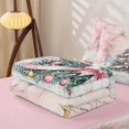 thumbnail image 5 of Erosebridal Winter Christmas Zipper Queen Comforter Set with Fitted Sheet and 2 Pillowcases, Bowknot Pine Tree Zipper Bedding Set, White Pink, Pink Reversible, 4pcs, 5 of 7