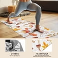 thumbnail image 4 of Brown Mushroom Leaf White Pattern Hot Yoga Mat Towel Non Slip for Hot Yoga - Quick-Drying Yoga Mat Cover with 4 Corner Pockets with Travel Bag - Hot Yoga Towel Non Slip 74"x26", 4 of 6
