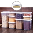 thumbnail image 3 of Household Food Storage Box Set with Lids Square Vacuum Lid Jars Noodle Cereals Flour Storage Jars Home Kitchen Sealable Organiser -, 3 of 8