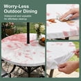 thumbnail image 3 of Round Outdoor Tablecloth with Umbrella Hole and Zipper, Pink Floral Art Fitted Table Cover with Elastic Edge for 36-44 Inch, Watercolor Botanical Spring Flowers Waterproof Patio Tablecoths for Picnic, 3 of 9