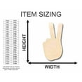thumbnail image 2 of Unfinished Wood Peace Hand Shape - Craft - up to 46" DIY 24" / 1", 2 of 3