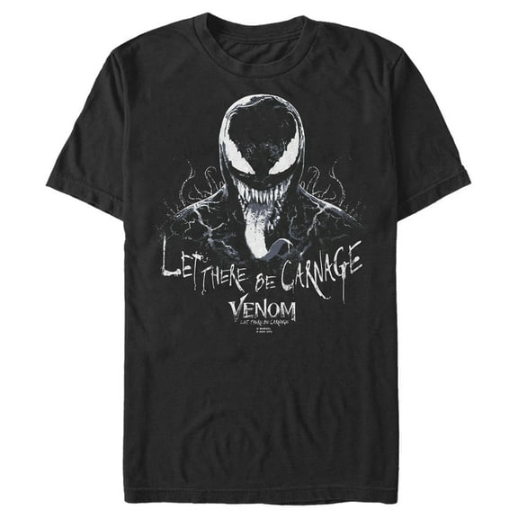Men's Marvel Venom: Let There be Carnage Black and White  Graphic Tee Black 2X Large