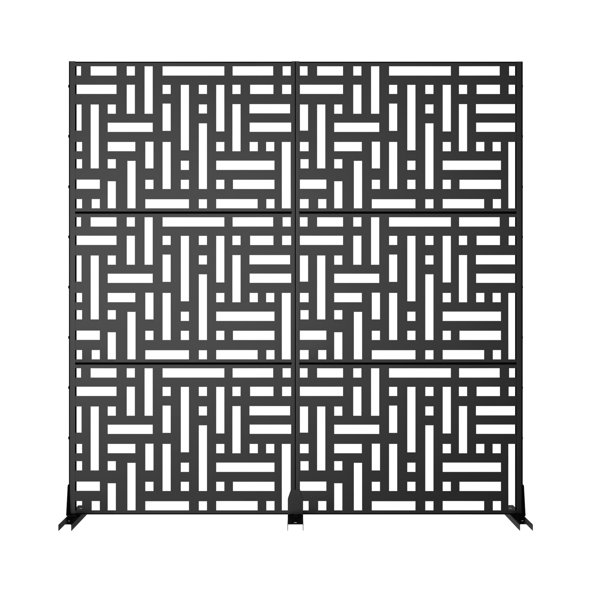 MAYEERTY Metal Room Divider – Industrial Galvanized Steel Privacy Screen,Black