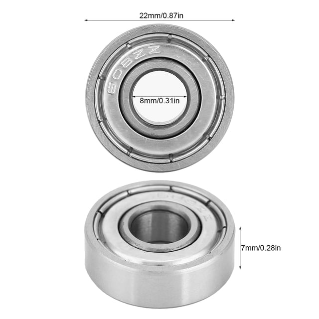 10PCS Roulement, Roulement à Billes 608ZZ de Performance Stable, 8x22x7mm pour le Corps Rotatif Mécanique